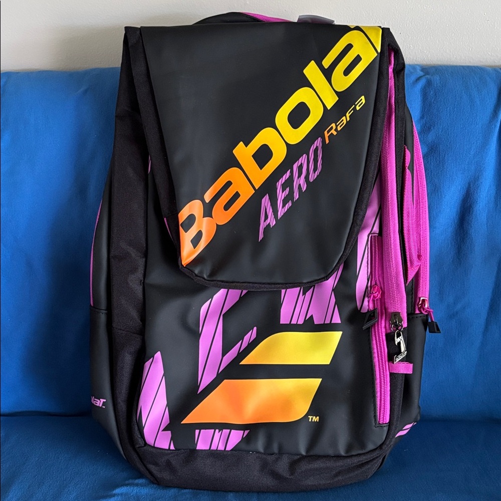 Babolat Aero Rafa Tennis Racquet Bag Backpack One Size Black Pink Yellow